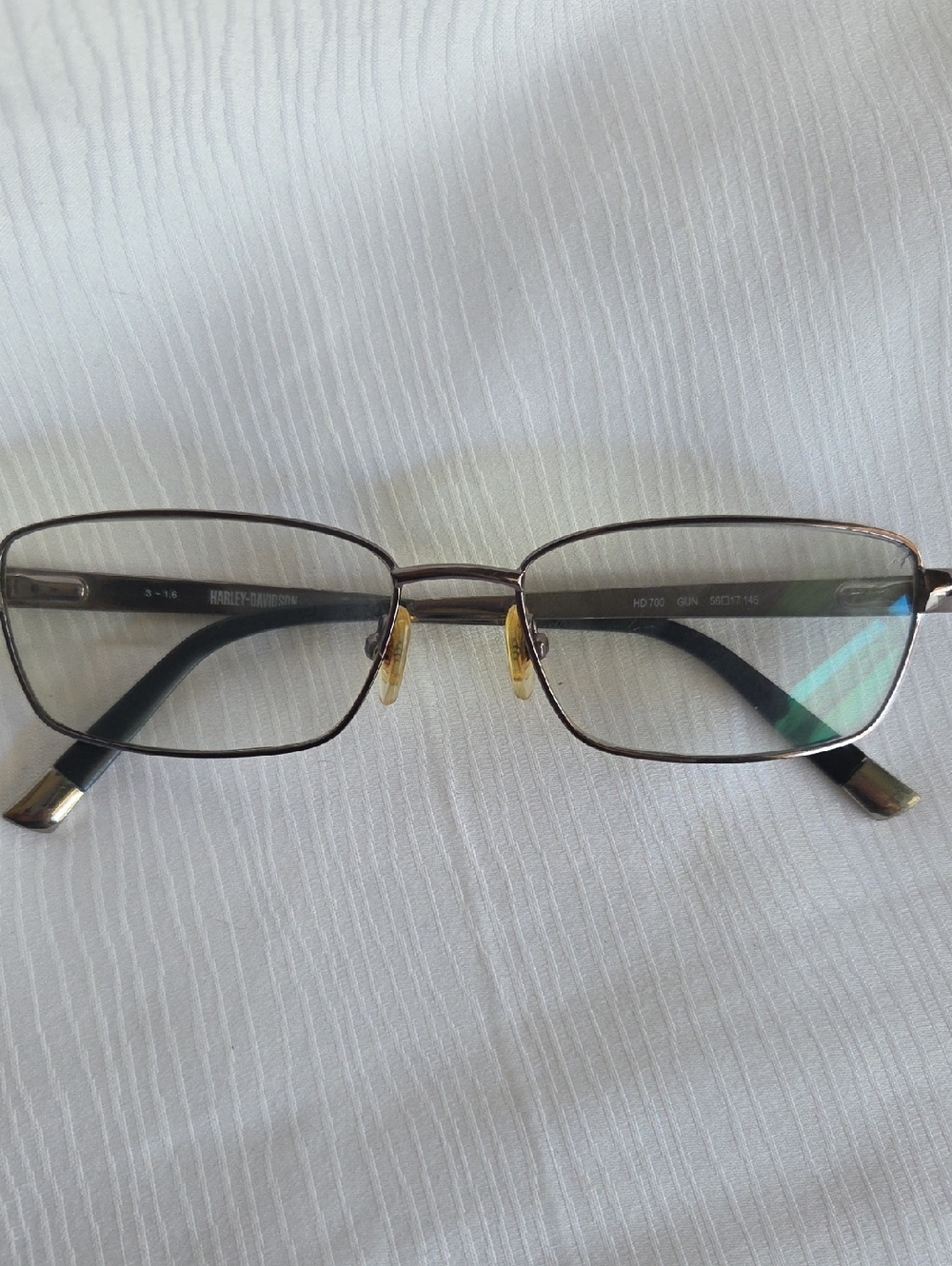 Harley-Davidson Metal Rectangular EyeGlasses in Gunmetal and Black